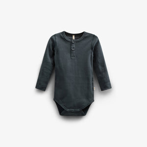 Long Sleeve Cotton Rib Bodysuit - Kids - Forest Green | 100560 Manson