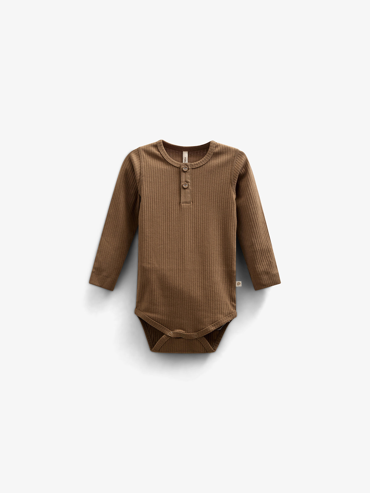 Long Sleeve Cotton Rib Bodysuit - Kids - Coffee | 100561 Manson