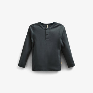 Long Sleeve Cotton Rib T-shirt - Kids - Forest Green | 100566 Manson
