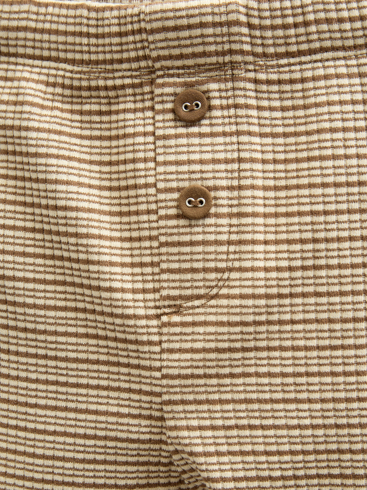 Cotton Rib pants - Kids - Coffee Stripe | 100571 Manson