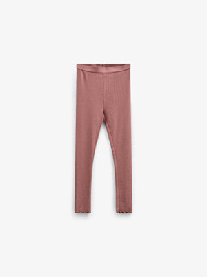 Modal Rib leggings - Kids - Old Rose | 100586 Mia