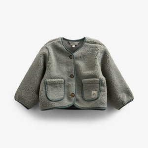 Pile Jacket with Buttons - Kids - Dusty Green | 100627 Mayfield