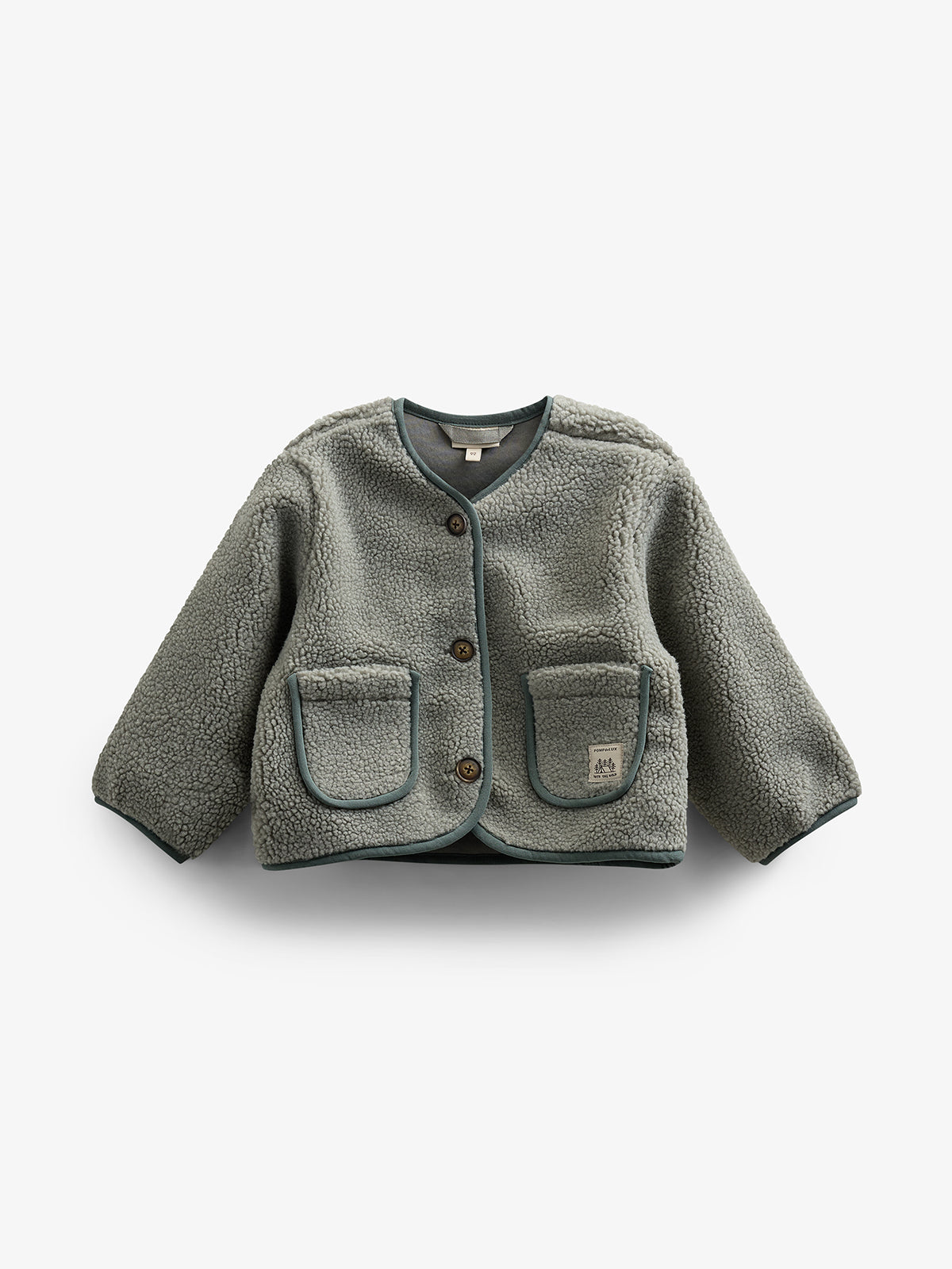 Pile Jacket with Buttons - Kids - Dusty Green | 100627 Mayfield