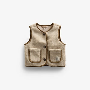 Pile Vest with Buttons - Kids - Nature | 100629 Mayfield
