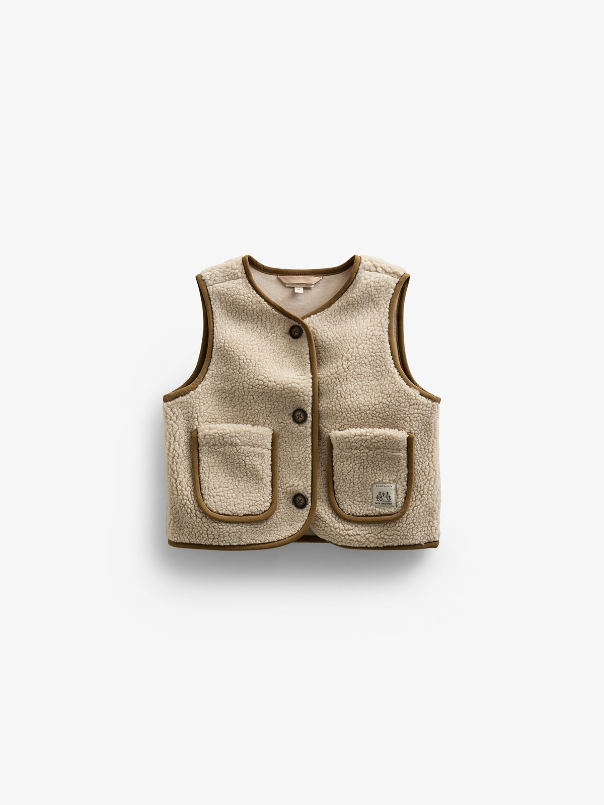 Pile Vest with Buttons - Kids - Nature | 100629 Mayfield