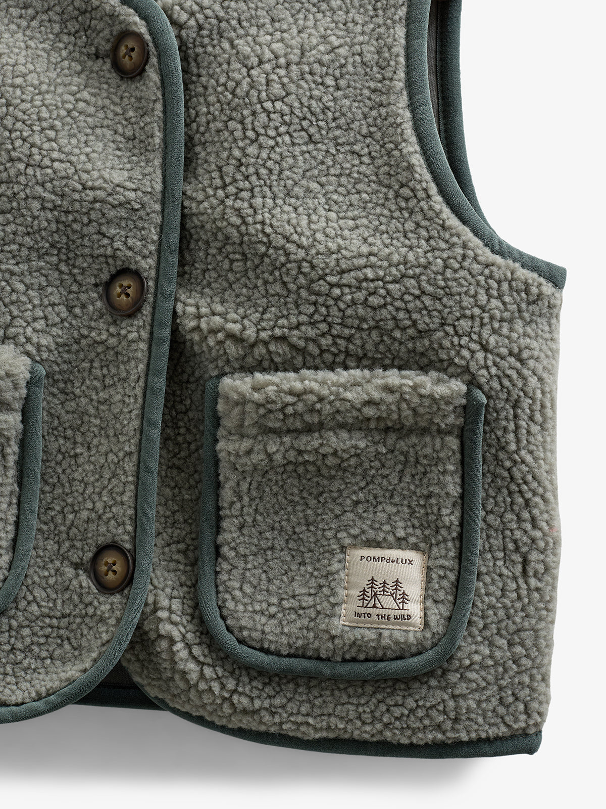 Pile Vest with Buttons - Kids - Dusty Green | 100630 Mayfield