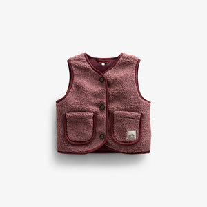 Pile Vest with Buttons - Kids - Old Rose | 100631 Mayfield