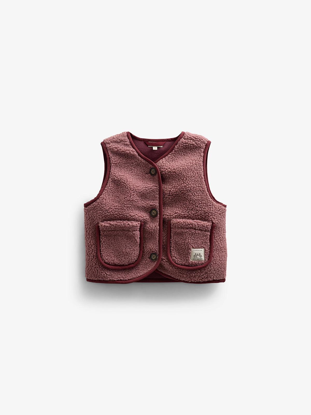 Pile Vest with Buttons - Kids - Old Rose | 100631 Mayfield