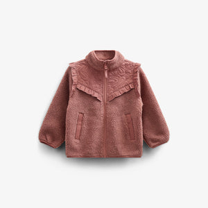 Pile Zip Jacket with Frills - Tween - Old Rose | 100637 Madison