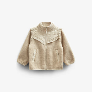Pile Zip Jacket with Frills - Kids - Nature | 100638 Madison