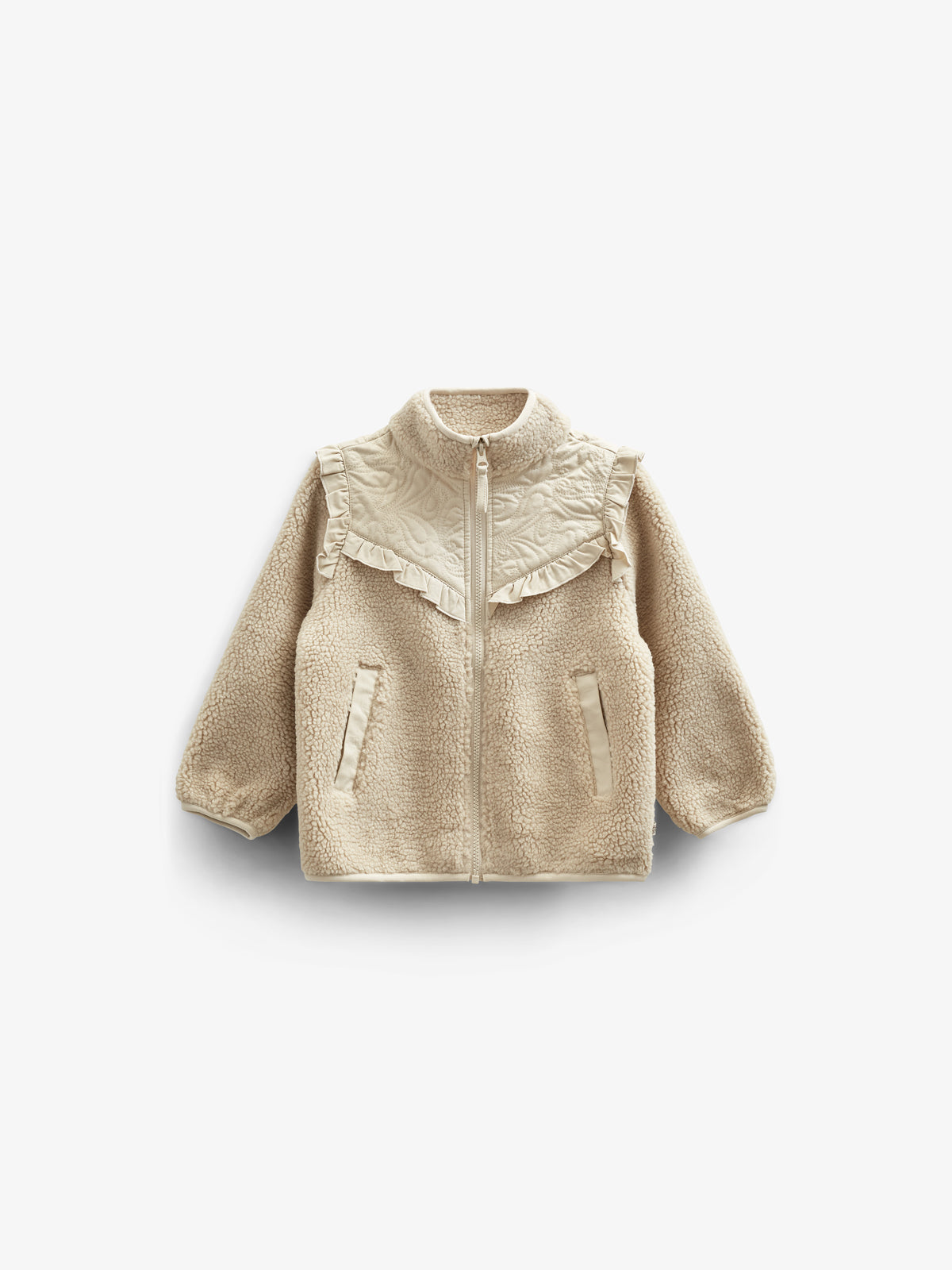 Pile Zip Jacket with Frills - Kids - Nature | 100638 Madison