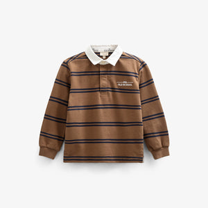 Polo Sweatshirt - Kids - Coffee / Navy | 100644 Grant