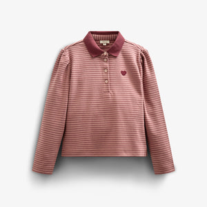 Striped Poloshirt - Tween - Rose Stripe | 100646 Elise
