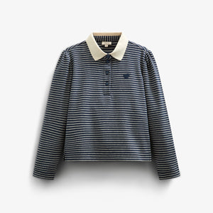 Striped Poloshirt - Tween - Navy Stripe | 100647 Elise