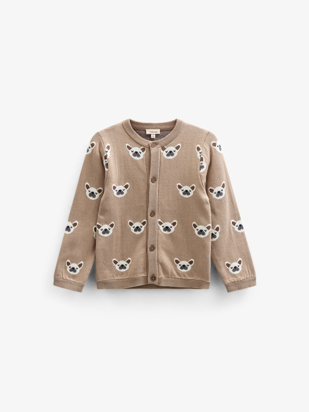 Cotton jaquard Knit Cardigan - Kids - Light Brown | 100668 Nico