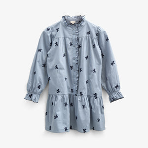 Poplin Dress with Embroidery - Tween - Blue | 100680 Adison