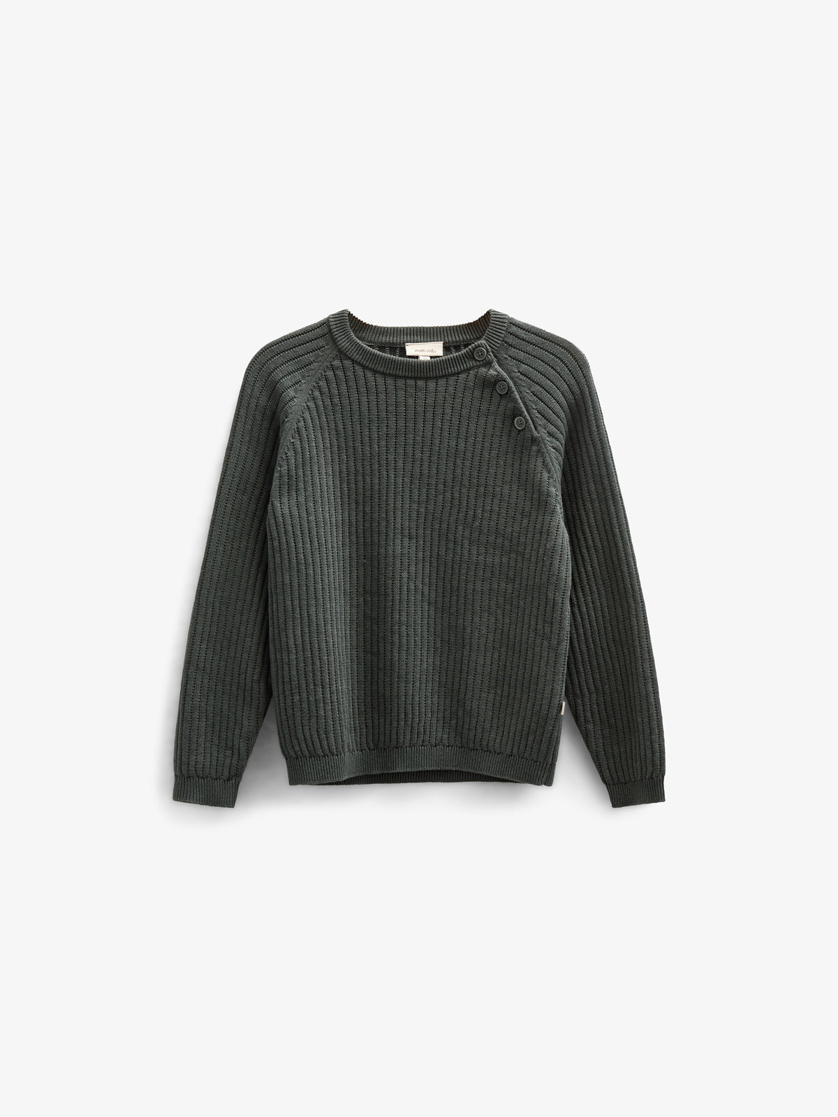 Cotton Knit Sweater - Kids - Forest Green | 100689 Jett