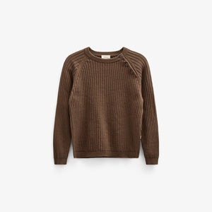 Cotton Knit Sweater - Kids - Coffee | 100691 Jett