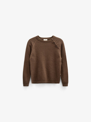 Cotton Knit Sweater - Kids - Coffee | 100691 Jett