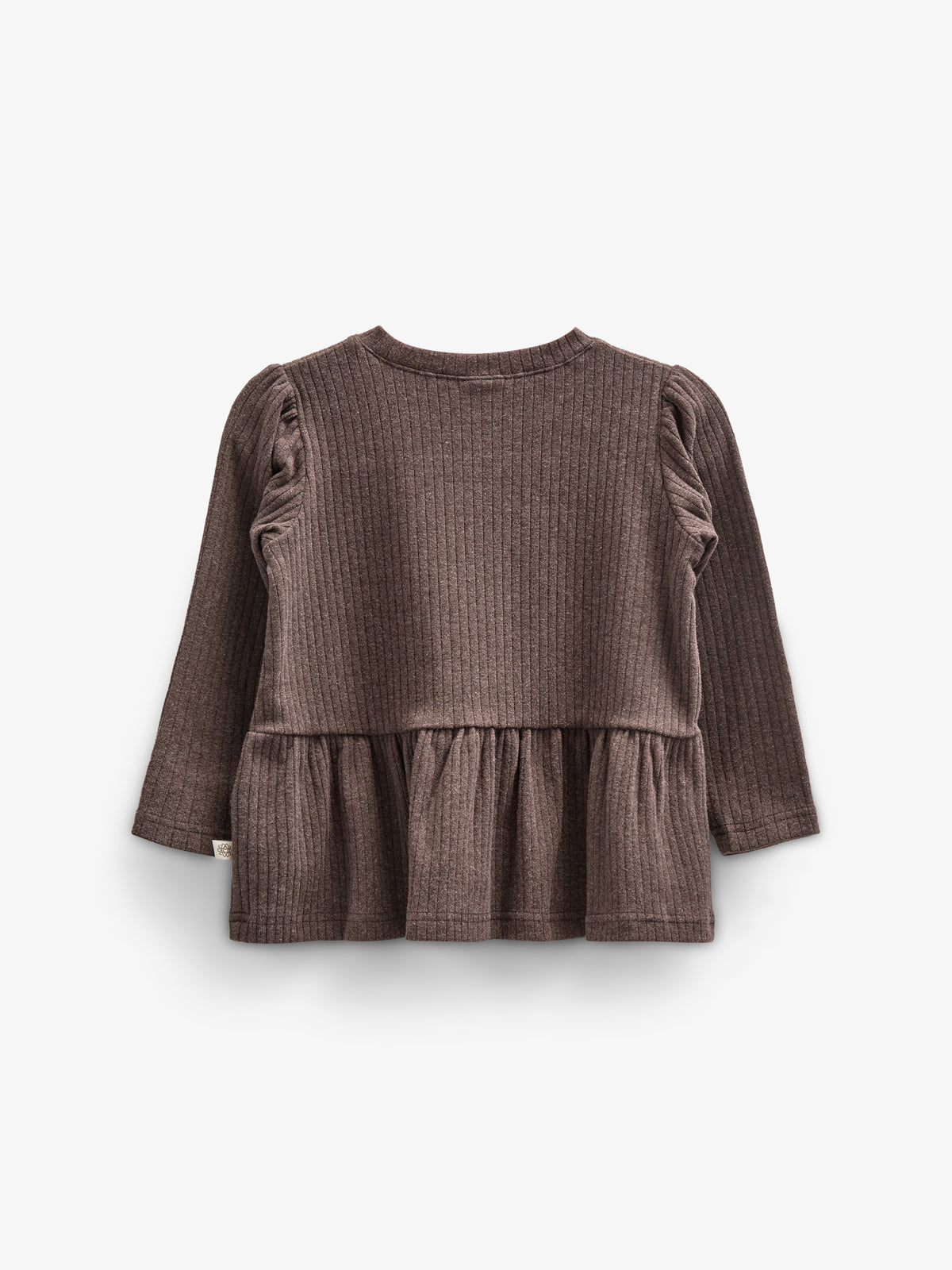 Soft Rib Peplum Blouse - Kids - Chocolate Melange | 100699 Alana