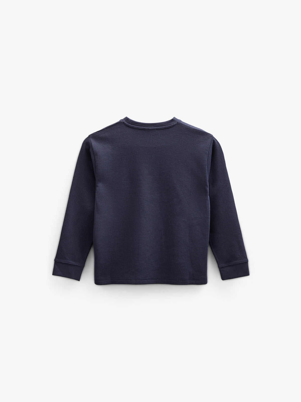 Textured Long Sleeve T-Shirt - Kids - Navy | 100703 Malthe