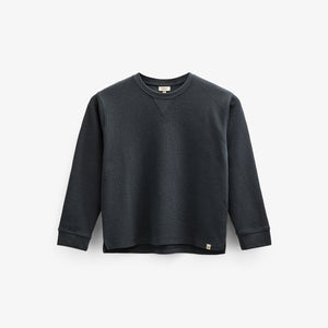 Textured Long Sleeve T-Shirt - Kids - Forest Green | 100707 Malthe