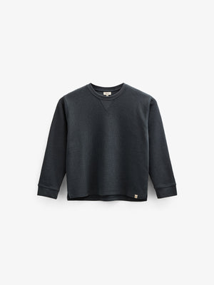 Textured Long Sleeve T-Shirt - Kids - Forest Green | 100707 Malthe