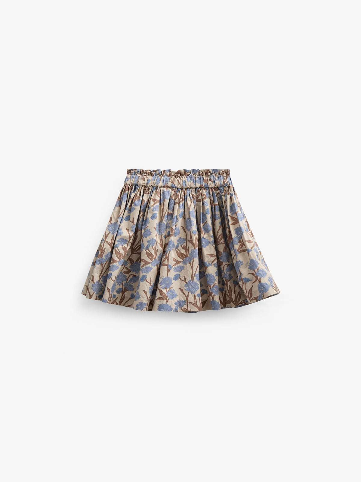 Printed Cotton Poplin Skirt - Tween - Blue / Brown | 100716 Amy
