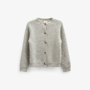 Wool Mix Cardigan - Kids - Grey Melange | 100746 Cork