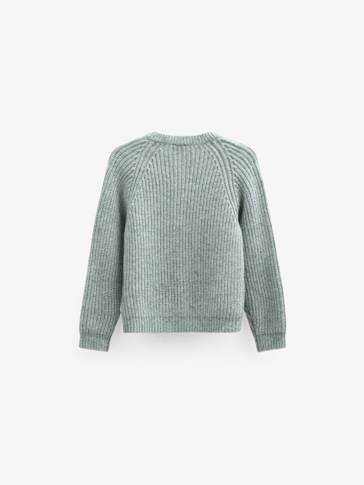 Wool Mix Cardigan - Kids - Green Melange | 100747 Cork