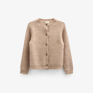 Wool Mix Cardigan - Kids - Beige Melange | 100748 Cork