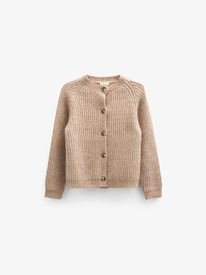Wool Mix Cardigan - Kids - Beige Melange | 100748 Cork