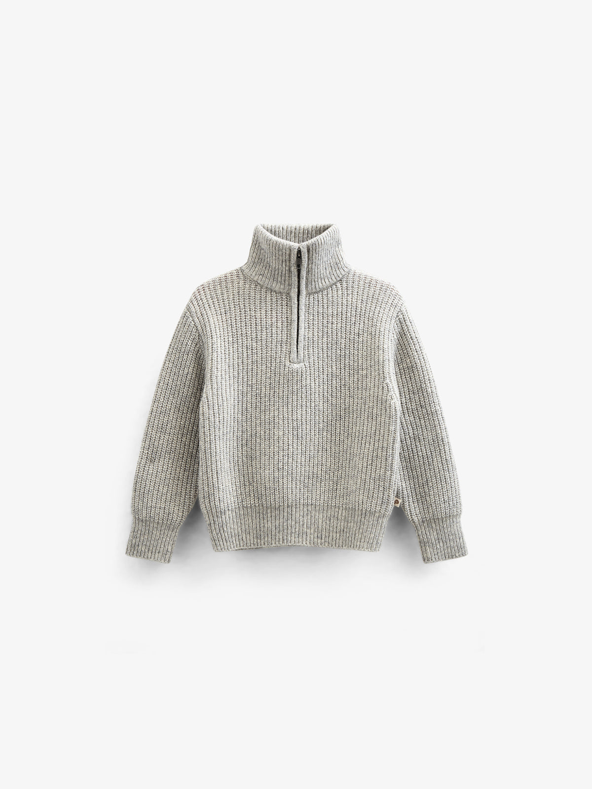 Half Zip Woolmix Sweater - Tween - Grey Melange | 100753 Adam
