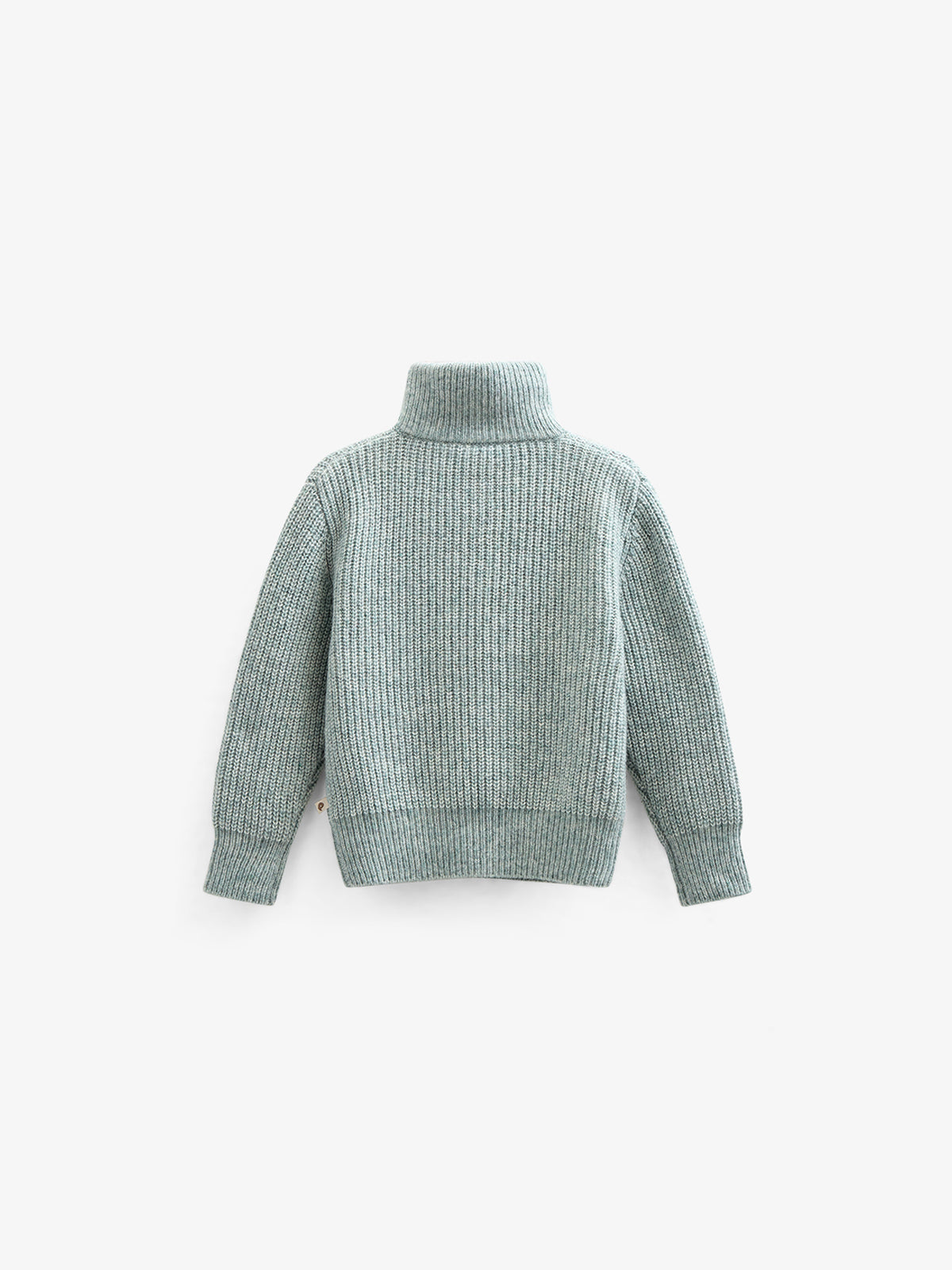 Half Zip Woolmix Sweater - Kids - Green Melange | 100754 Adam