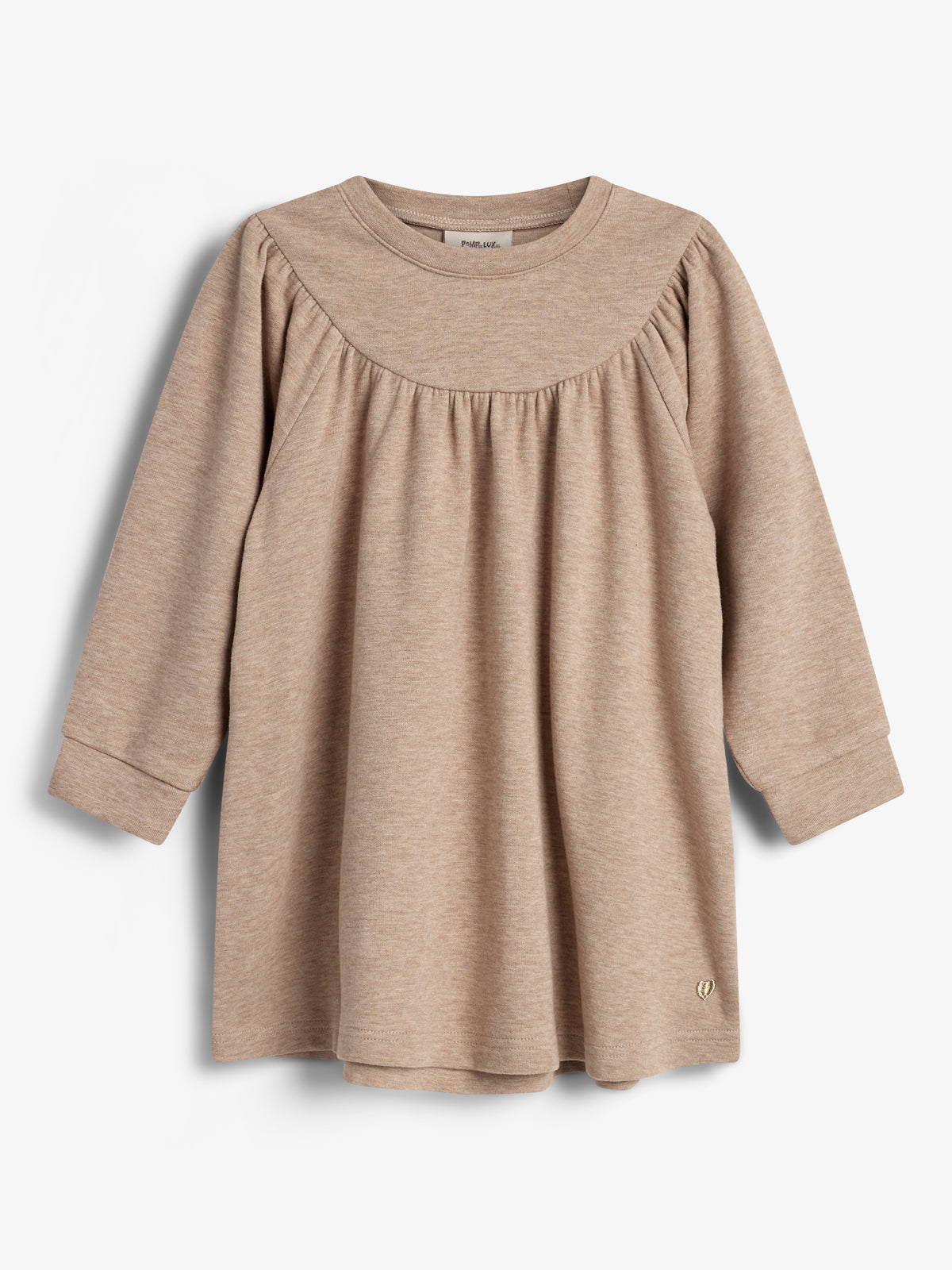 Plush Jersey Dress - Little - Beige Melange