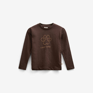 Long Sleeve Slub Jersey T-Shirt - Kids - Chocolate | 100832 Kevin