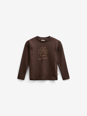 Long Sleeve Slub Jersey T-Shirt - Kids - Chocolate | 100832 Kevin