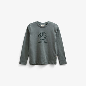 Long Sleeve Slub Jersey T-Shirt - Kids - Dusty Dark Green | 100834 Kevin