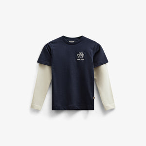 Double Sleeve Boxy T-shirt - Kids - Navy | 100836 Alex