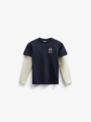 Double Sleeve Boxy T-shirt - Kids - Navy | 100836 Alex