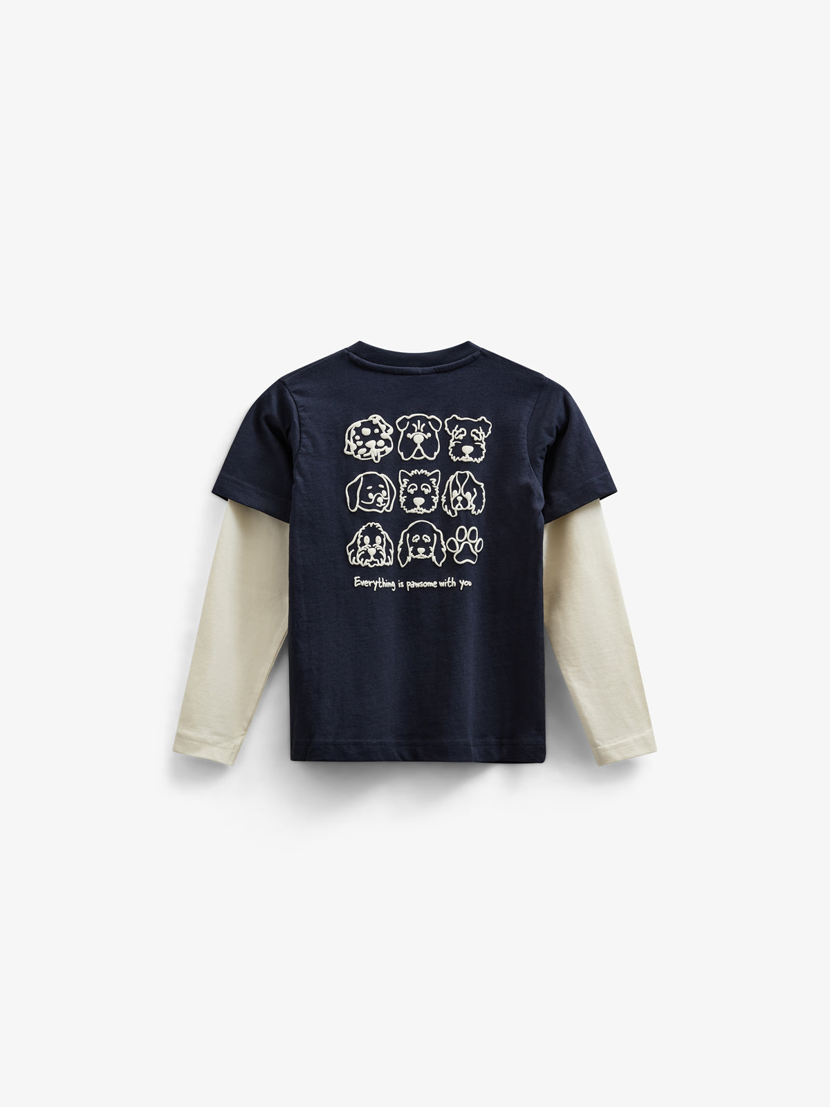 Double Sleeve Boxy T-shirt - Kids - Navy | 100836 Alex