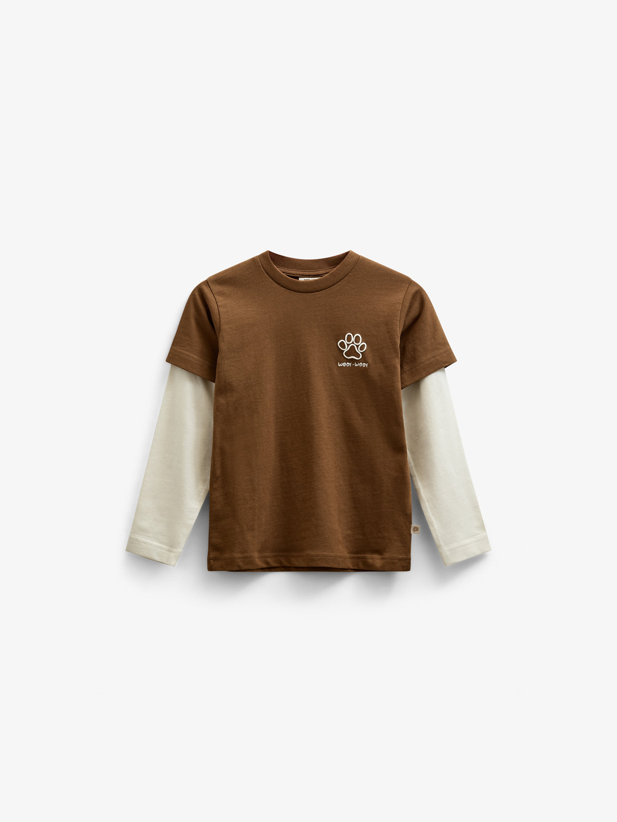 Double Sleeve Boxy T-shirt - Kids - Coffee | 100838 Alex