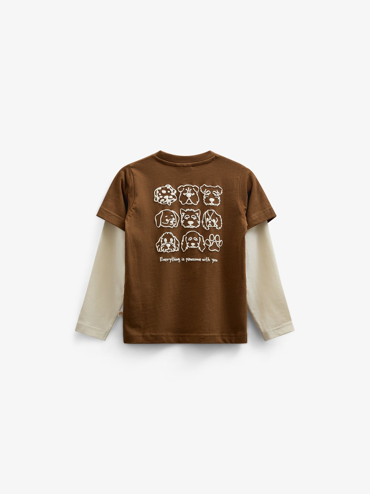 Double Sleeve Boxy T-shirt - Kids - Coffee | 100838 Alex