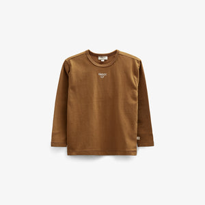 long sleeve T-shirt with Embroidery - Kids - Walnut | 100854 Brandon