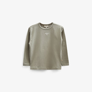 long sleeve T-shirt with Embroidery - Kids - Dusty Green | 100856 Brandon