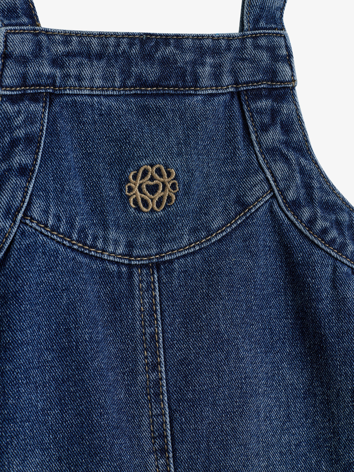 Denim Spencer Dress - Little - Dark Blue Denim