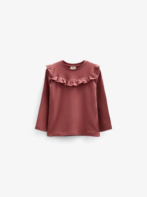Frill Jersey Blouse - Kids - Vintage Red | 100860 Talia