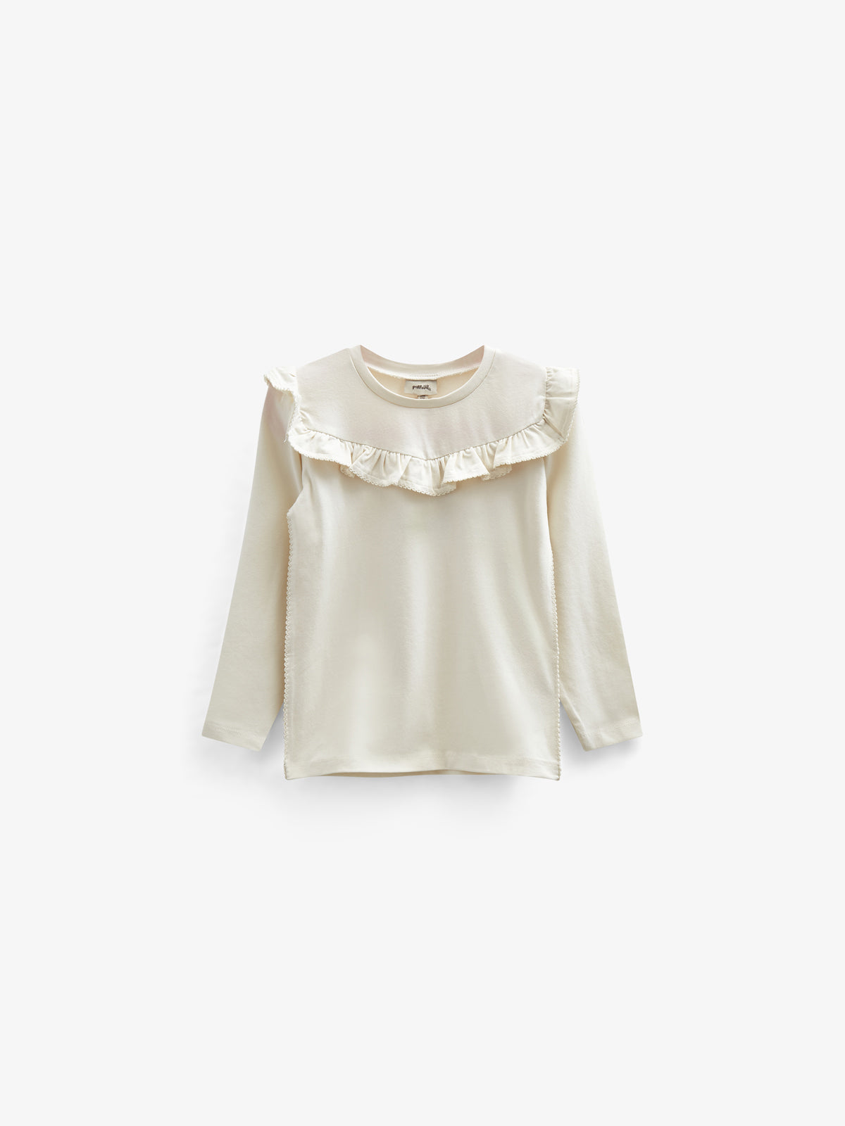 Frill Jersey Blouse - Kids - Off White | 100862 Talia