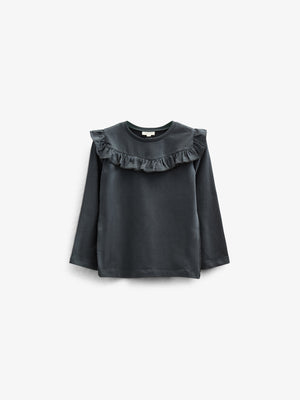 Frill Jersey Blouse - Kids - Forrest Green | 100866 Talia