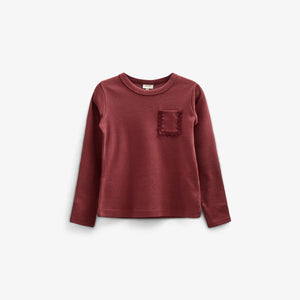 Long Sleeve T-shirt with Chest pocket - Kids - Burgundy | 100868 Sienna